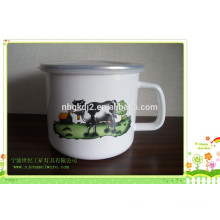 quality guarantee drink water tool 3pcs enamel milk pot set with PP lid